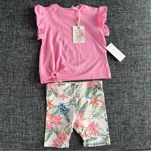 NWT Jessica Simpson Pink Tropical Set Size 24 Months